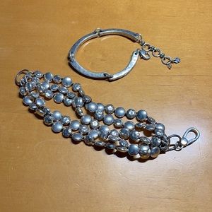 Two Lucky Brand silver bracelets